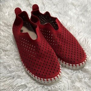 Ilse Jacobsen Tulip Red Suede Slip On Shoes EUR 41 US 10.5-11